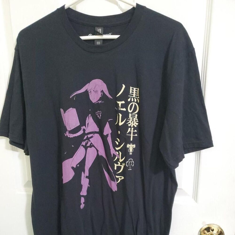 Black Clover Noelle Silva Anime Black & Purple Short Sleeve Tee L